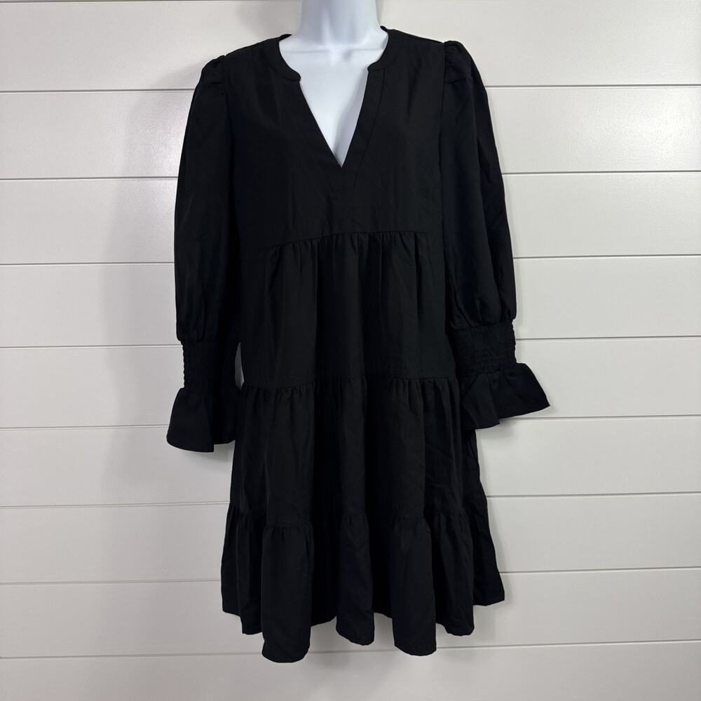 Women's Tuckernuck Pomander Place Crepe Kenzo Long Sleeve Dress Black sz M
